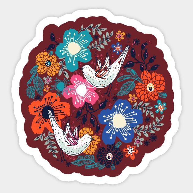 Floral Circle Sticker by annapaff